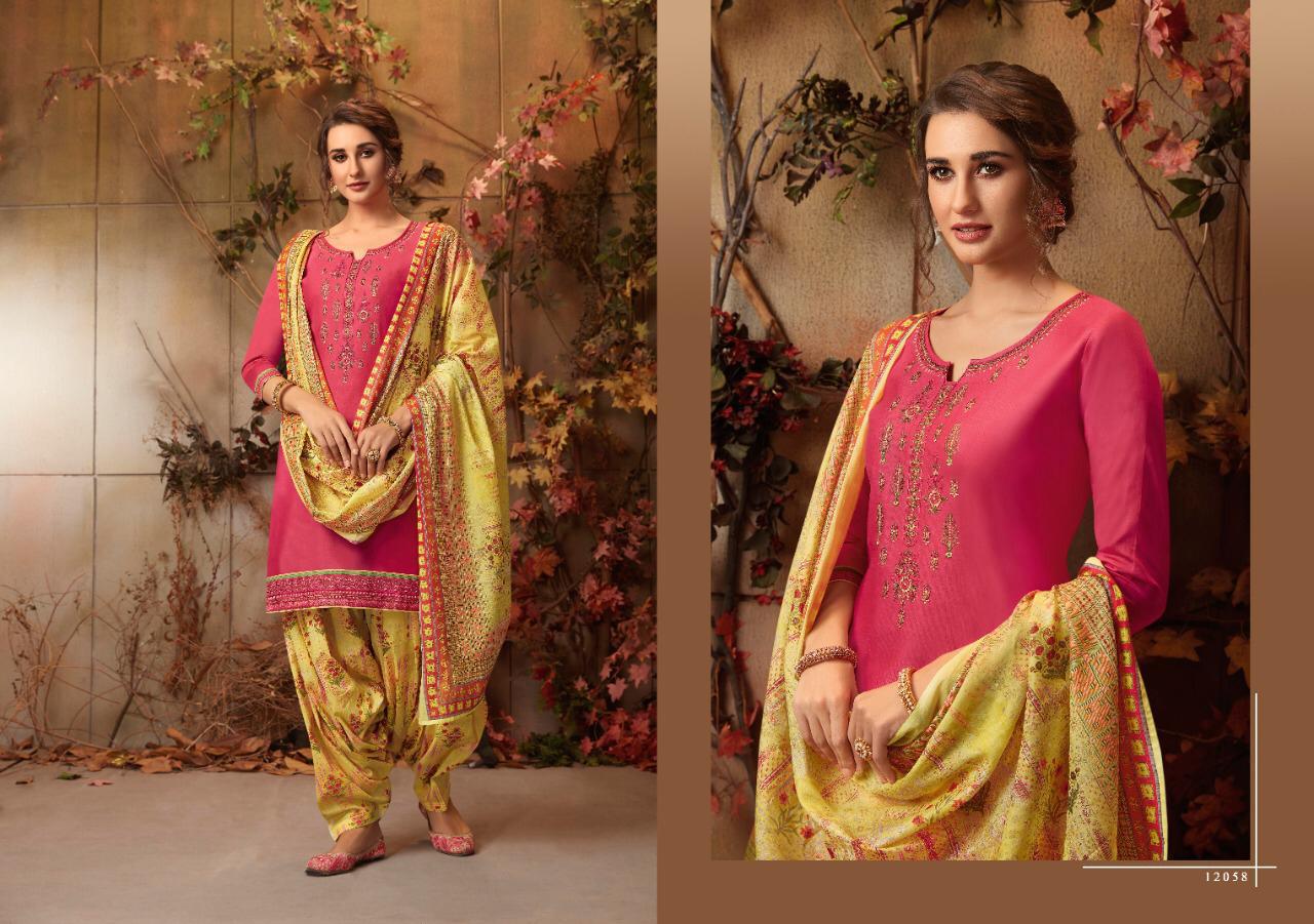 Kajree Presents Patiala Express Vol-6 Beautiful Designer Party Wear Punjab Style Satin Cotton Embroidery Work Readymade Patiala Salwar Suit Catalogue Wholesaler