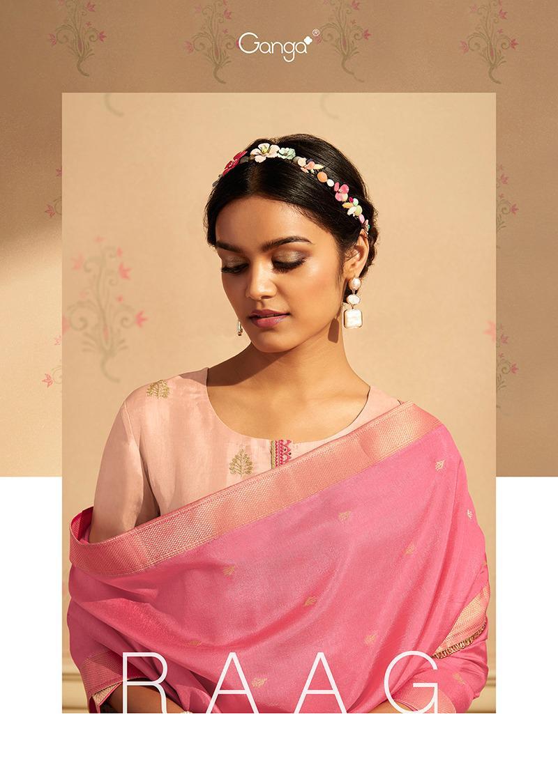 Ganga Presents Raag Pure Silk Habutai With Embroidery And Handwork Plazzo Style Salwar Suit Catalogue Wholesaler