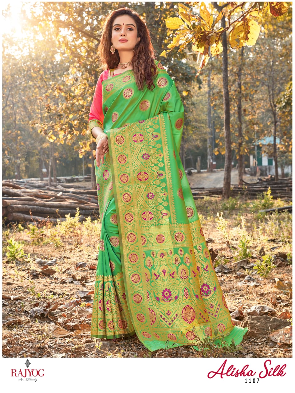Rajyog Presents Alisha Silk Indian Traditional Wear Soft Silk Sarees Catalogue Wholesaler