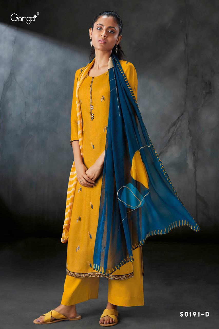 Ganga fashion Keya 1209 Wool Pashmina silk with fancy Dress material  collection at wholesale rate