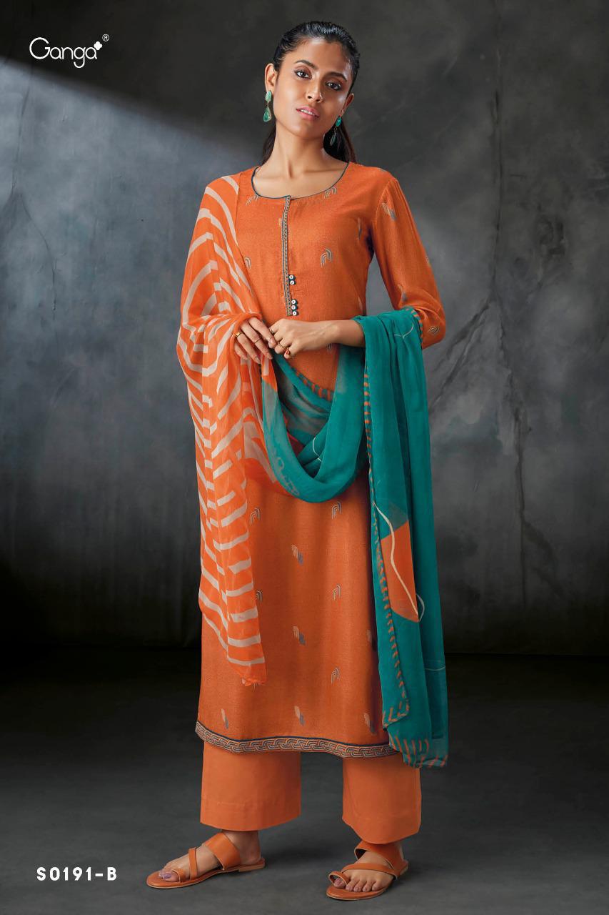 Ganga Presents Preeto 191 Pure Wool Pashmina Digital Printed With Embroidery Work Plazzo Style Salwar Suit Catalogue Wholesaler