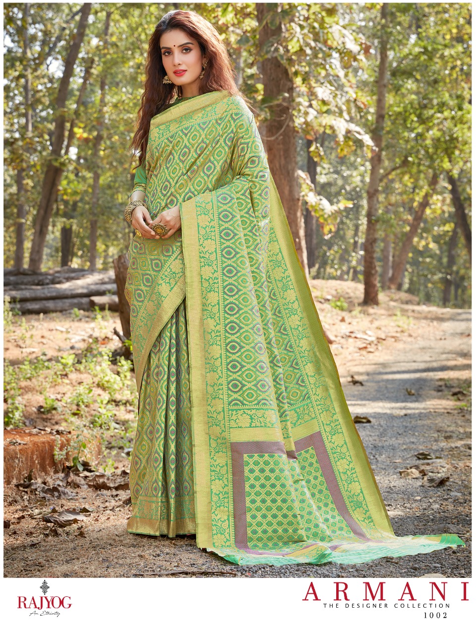 Rajyog Presents Armani Silk Fancy Weaving Silk Sarees Catalogue Wholesaler