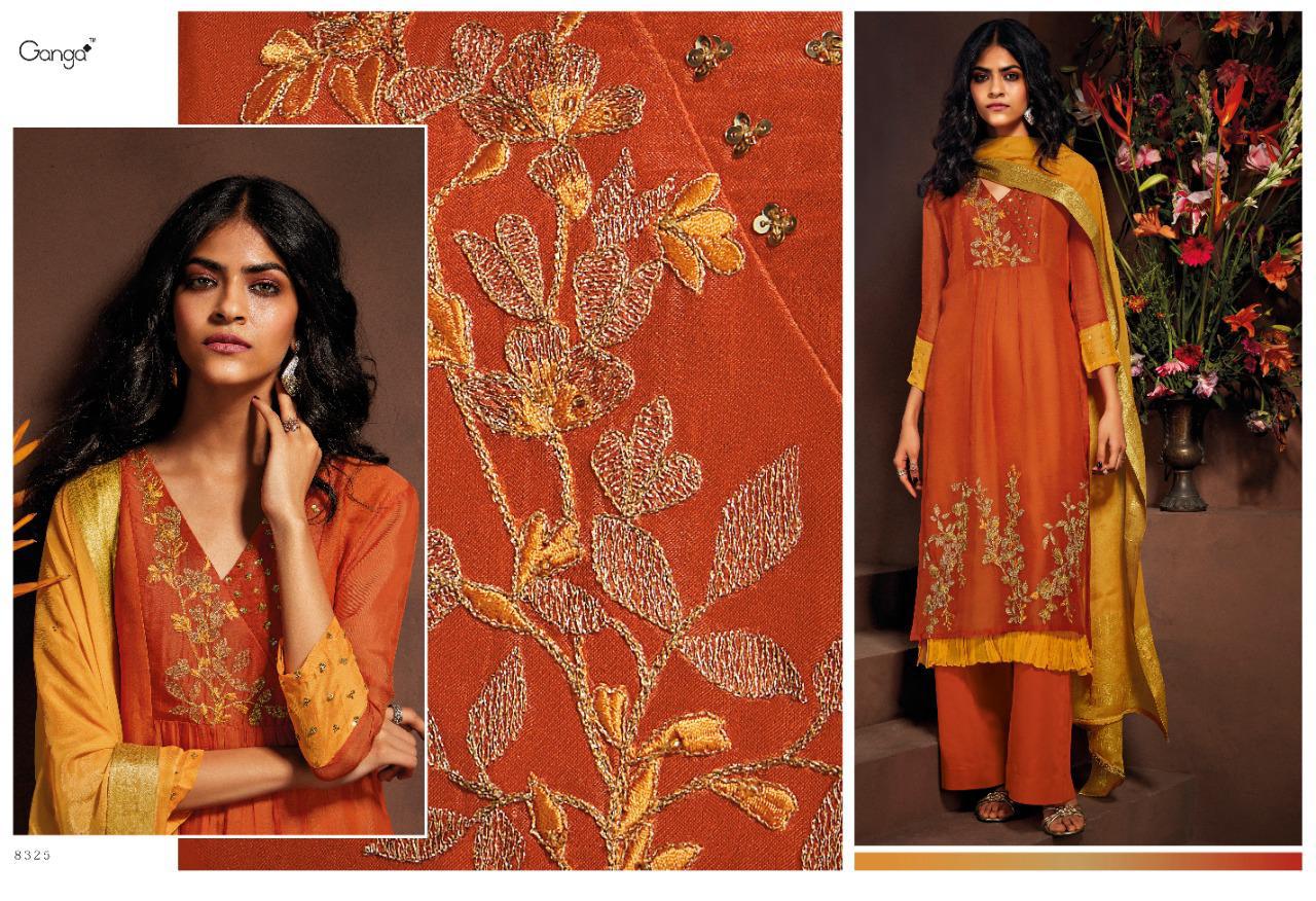 Ganga Presents Lucio Pure Softy Silk With Embroidery Work Party Wear Plazzo Style Salwar Suit Catalog Wholesaler Of