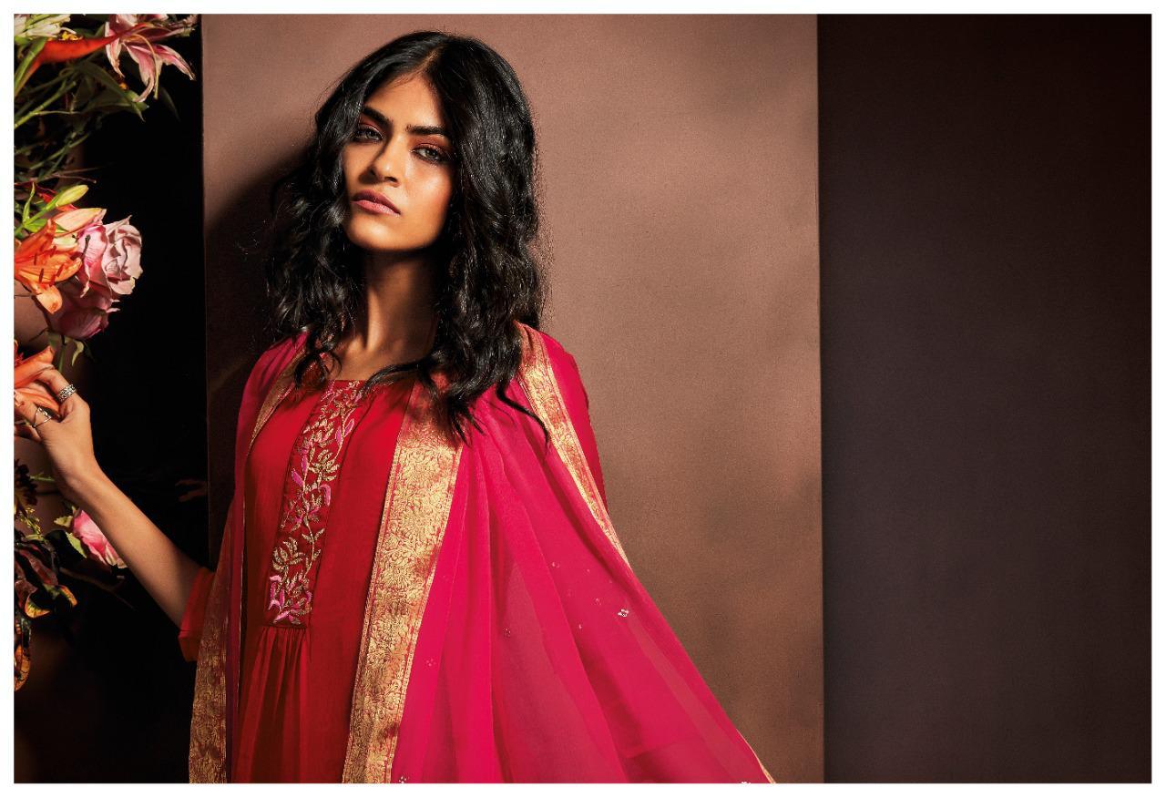 Ganga Presents Lucio Pure Softy Silk With Embroidery Work Party Wear Plazzo Style Salwar Suit Catalog Wholesaler Of