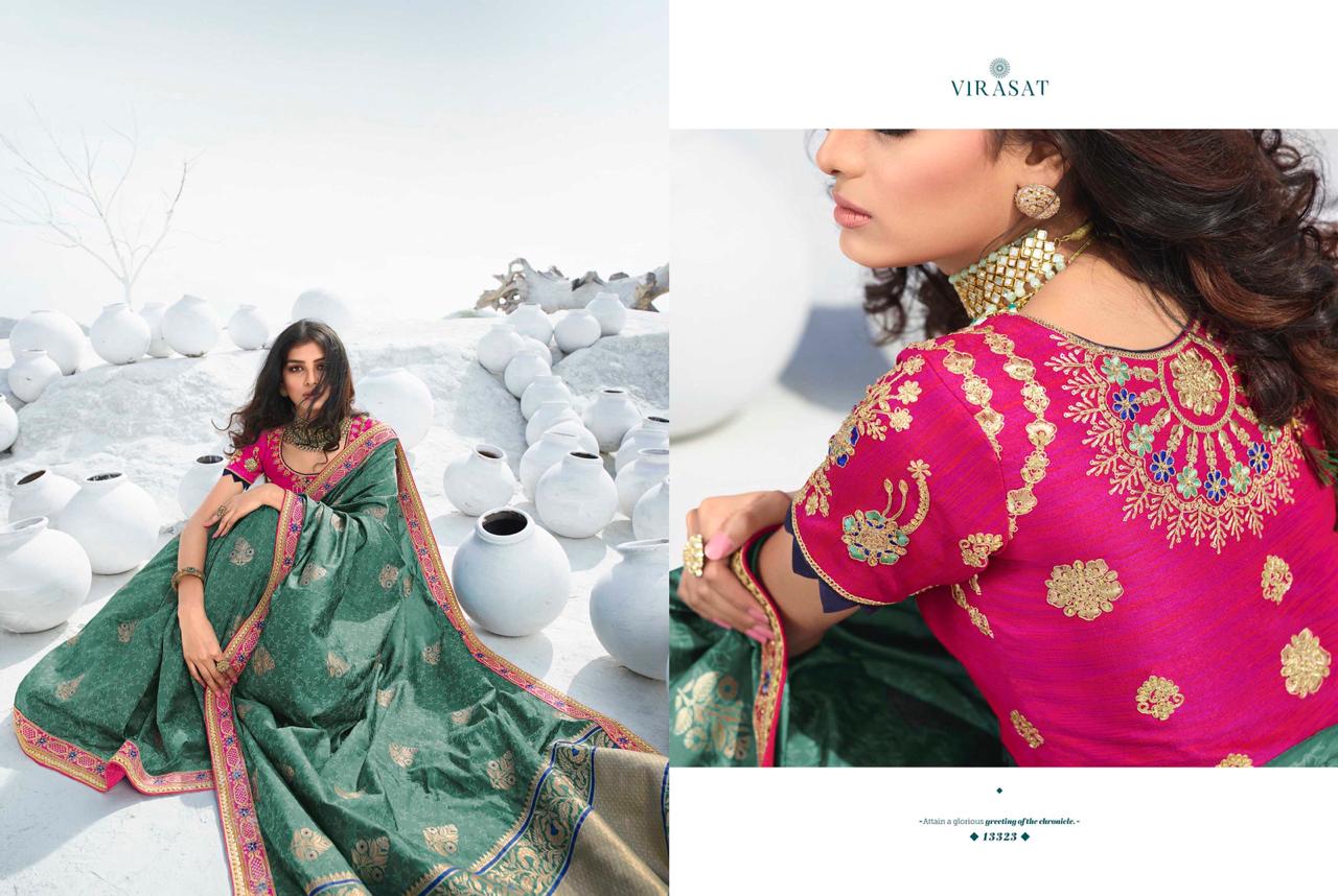 Royal Presents Virasat Vol-39 Exclusive Designer Party Wear Silk Sarees With Blouse Collection At Wholesale