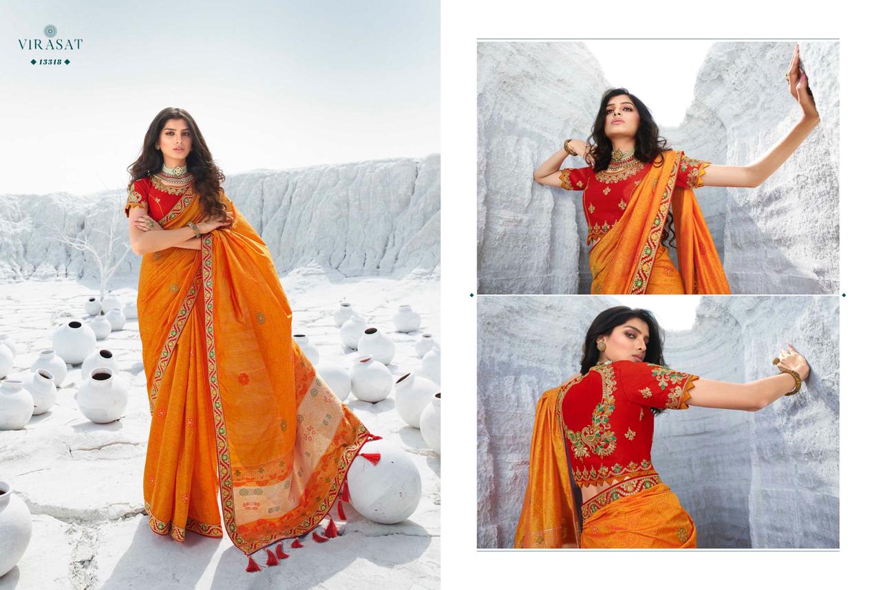 Royal Presents Virasat Vol-39 Exclusive Designer Party Wear Silk Sarees With Blouse Collection At Wholesale