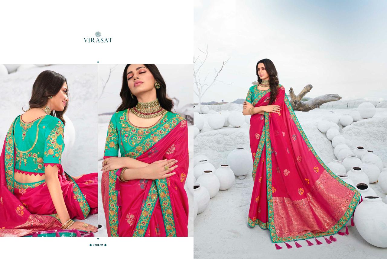 Royal Presents Virasat Vol-39 Exclusive Designer Party Wear Silk Sarees With Blouse Collection At Wholesale