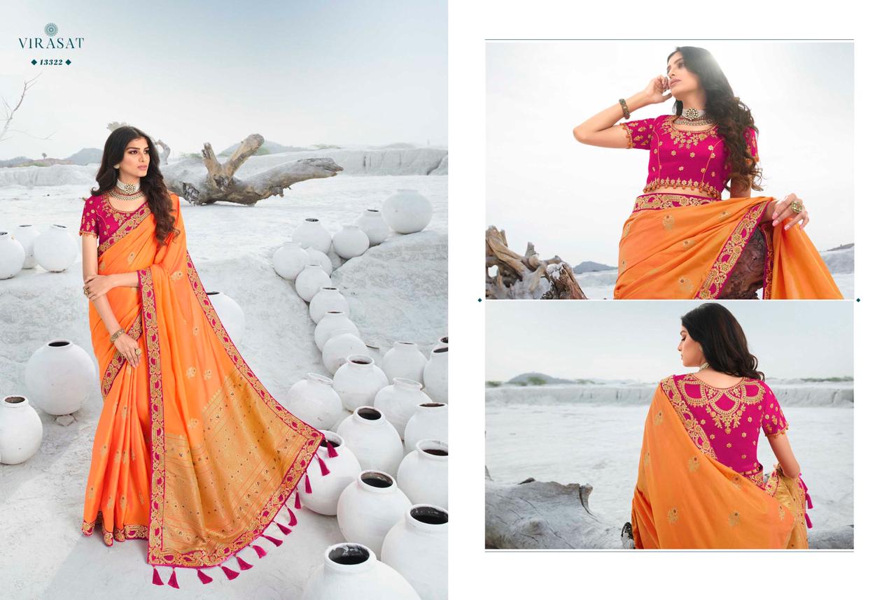 Royal Presents Virasat Vol-39 Exclusive Designer Party Wear Silk Sarees With Blouse Collection At Wholesale