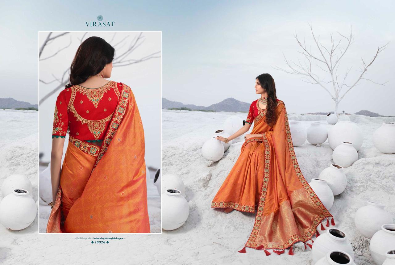 Royal Presents Virasat Vol-39 Exclusive Designer Party Wear Silk Sarees With Blouse Collection At Wholesale