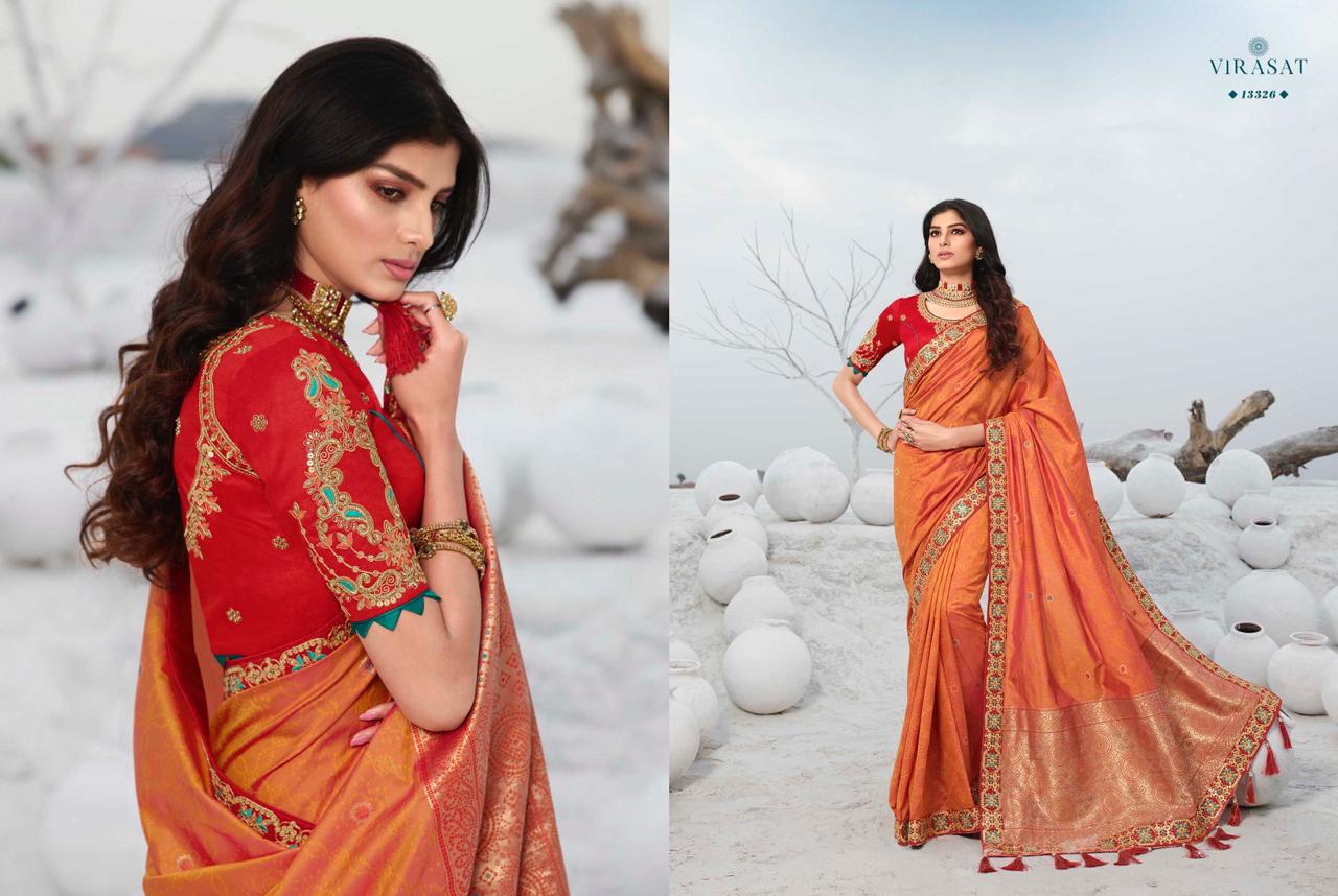 Royal Presents Virasat Vol-39 Exclusive Designer Party Wear Silk Sarees With Blouse Collection At Wholesale