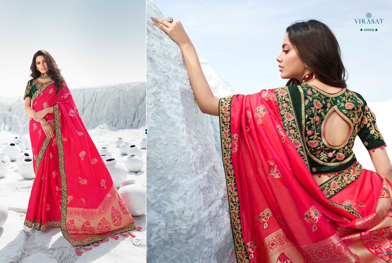 Royal Presents Virasat Vol-39 Exclusive Designer Party Wear Silk Sarees With Blouse Collection At Wholesale