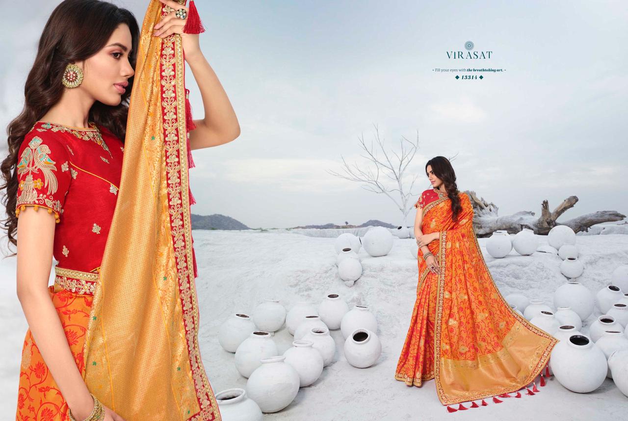 Royal Presents Virasat Vol-39 Exclusive Designer Party Wear Silk Sarees With Blouse Collection At Wholesale