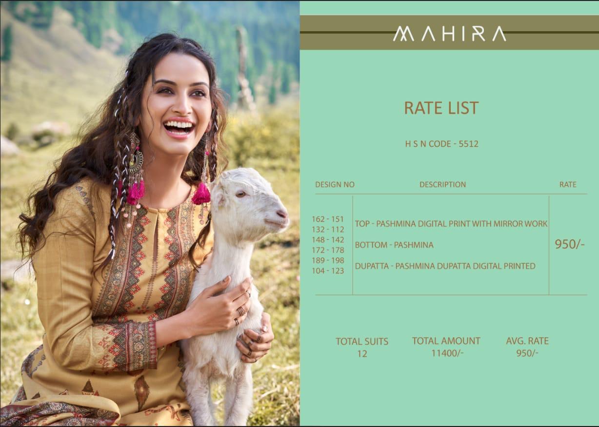 T And M Presents Mahira Pashmina Digital Print With Mirror Work Straight Salwar Suit Catalogue Wholesaler
