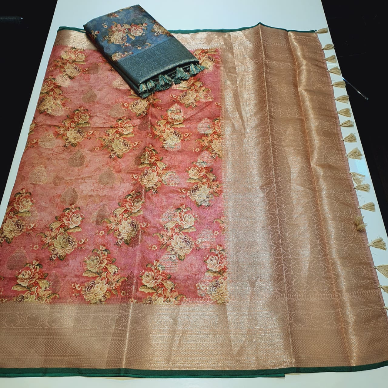 Maniyar Presents Menka Silk Indian Traditional Wear Line Silk Jacquard Digital Printed Sarees Wholesaler