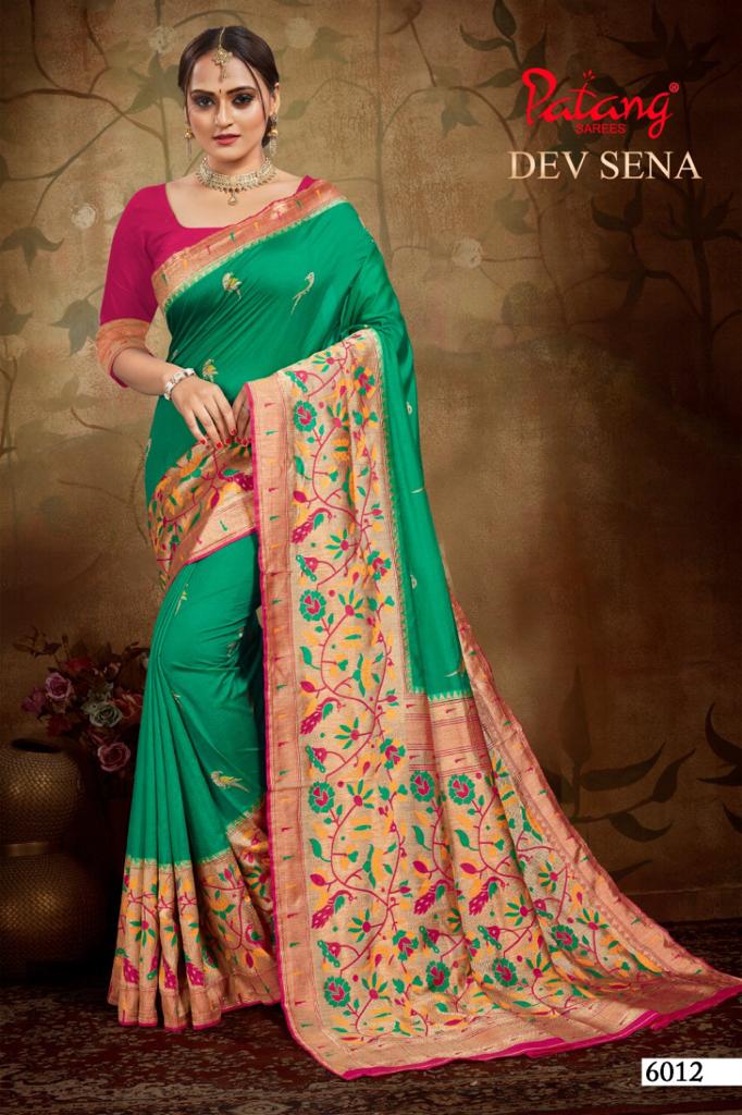 Patang Presents Dev Sena Special Off-white Designer Silk Sarees Catalogue Wholesaler