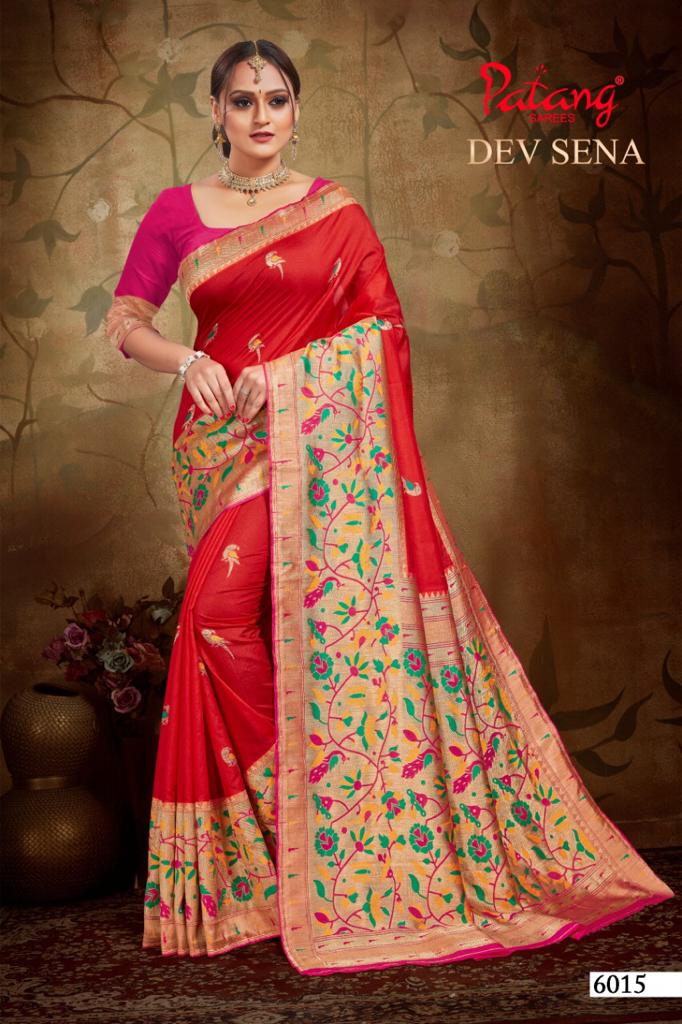 Patang Presents Dev Sena Special Off-white Designer Silk Sarees Catalogue Wholesaler