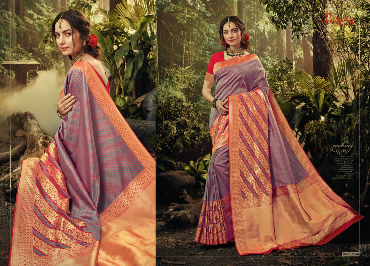 Jamavar Silk By Patang Indian Traditional Wear Silk Sarees Catalogue Wholesaler