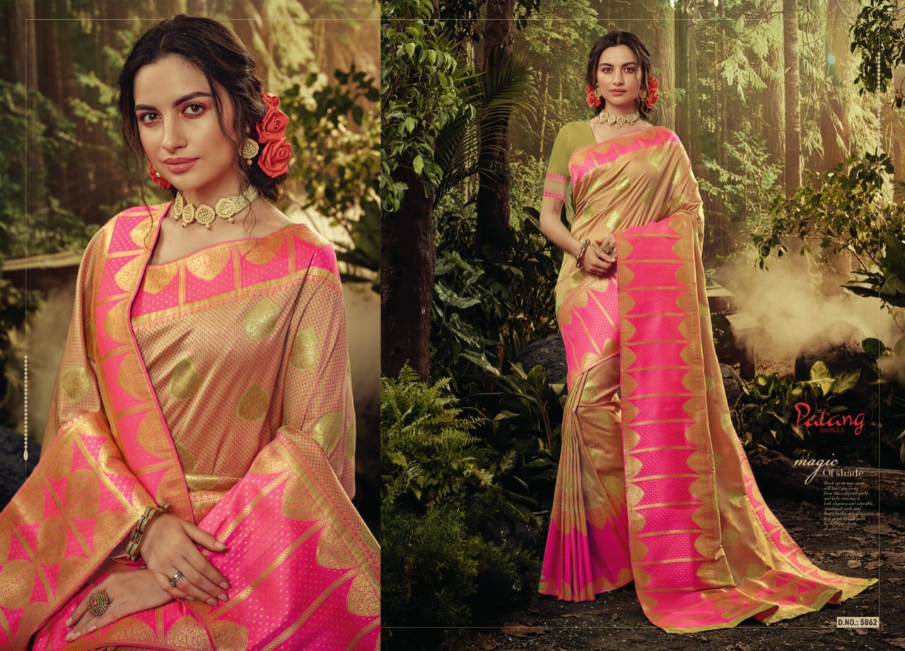 Jamavar Silk By Patang Indian Traditional Wear Silk Sarees Catalogue Wholesaler