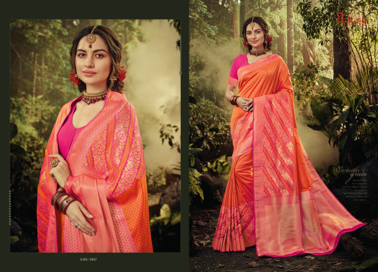 Jamavar Silk By Patang Indian Traditional Wear Silk Sarees Catalogue Wholesaler