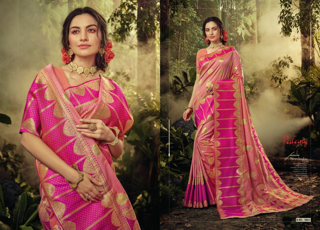 Jamavar Silk By Patang Indian Traditional Wear Silk Sarees Catalogue Wholesaler