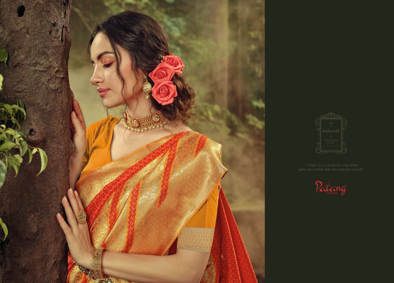 Jamavar Silk By Patang Indian Traditional Wear Silk Sarees Catalogue Wholesaler