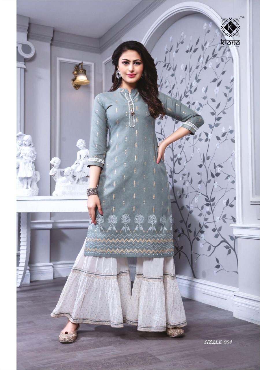 Kiana Kurtis Presents Sizzle Designer Party Wear Kurtis With Plazzo Collection At Wholesale