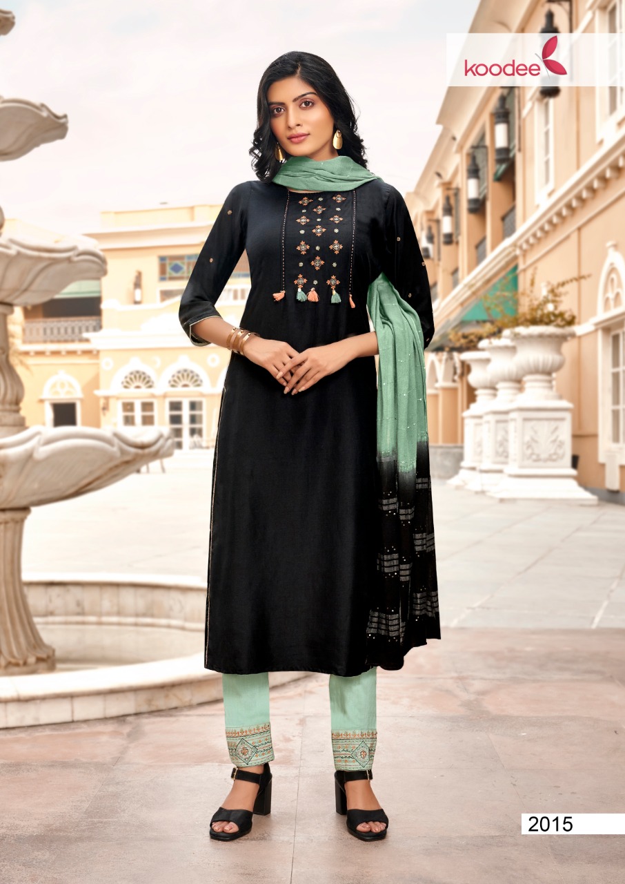 Koodee Presents Saheli Vol-4 Chinon Beautiful Designer Kurtis With Pant Cataloge Collection