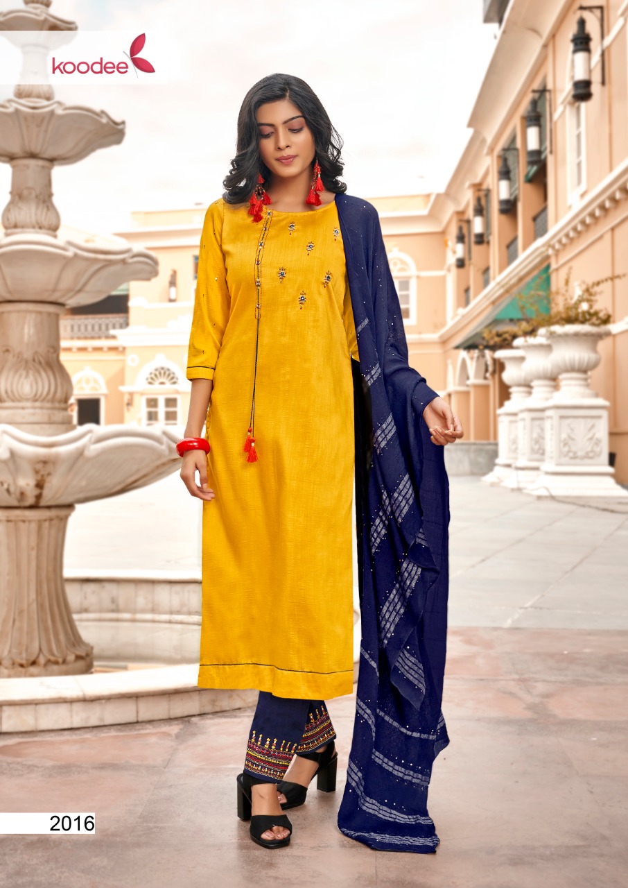 Koodee Presents Saheli Vol-4 Chinon Beautiful Designer Kurtis With Pant Cataloge Collection