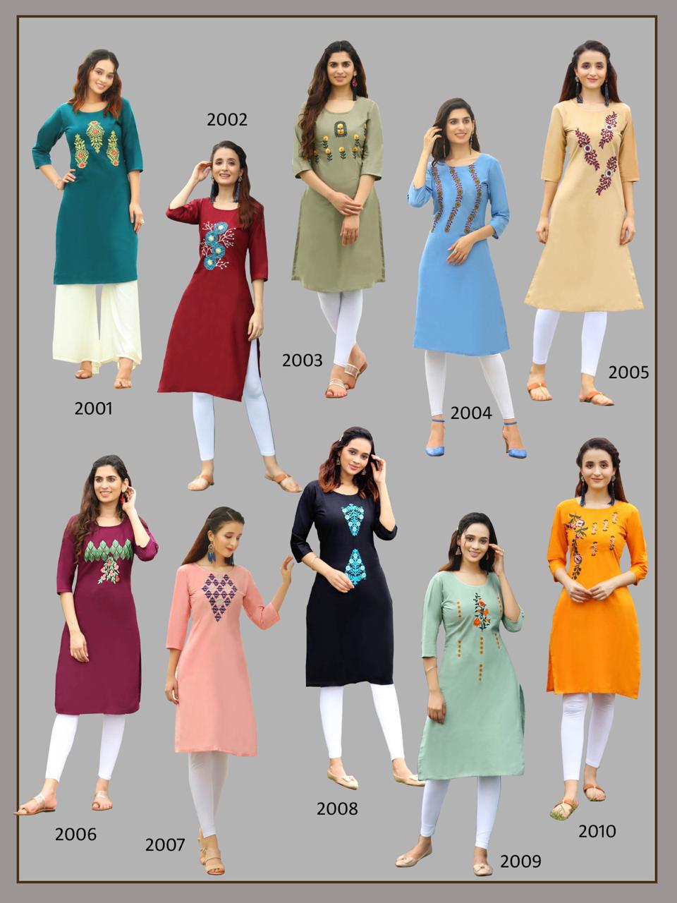 Aradhana Presents Fashion Rainbow Vol-2 Daily Wear Cotton Straight Kurtis Catalog Wholesaler