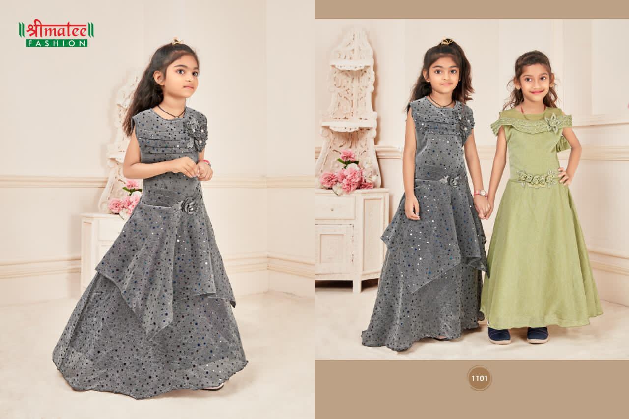 Shreematee Fashion Presents Baby Girl Vol-1 Fancy Kidswear Gown Catalog Wholesaler