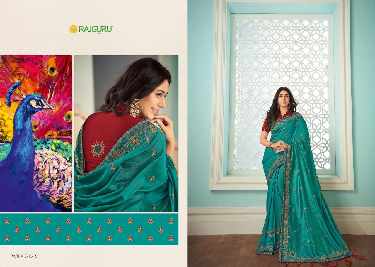 Rajguru Presents Pari Vol-15 Exclusive Designer Party Wear Embroidery Work Sarees Catalogue Wholesaler And Exporters