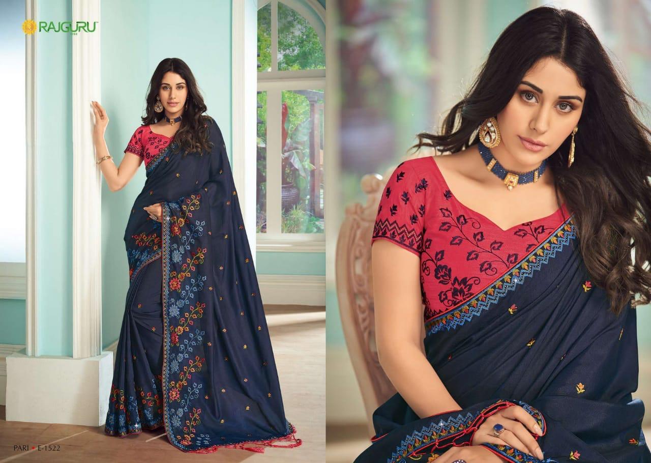 Rajguru Presents Pari Vol-15 Exclusive Designer Party Wear Embroidery Work Sarees Catalogue Wholesaler And Exporters