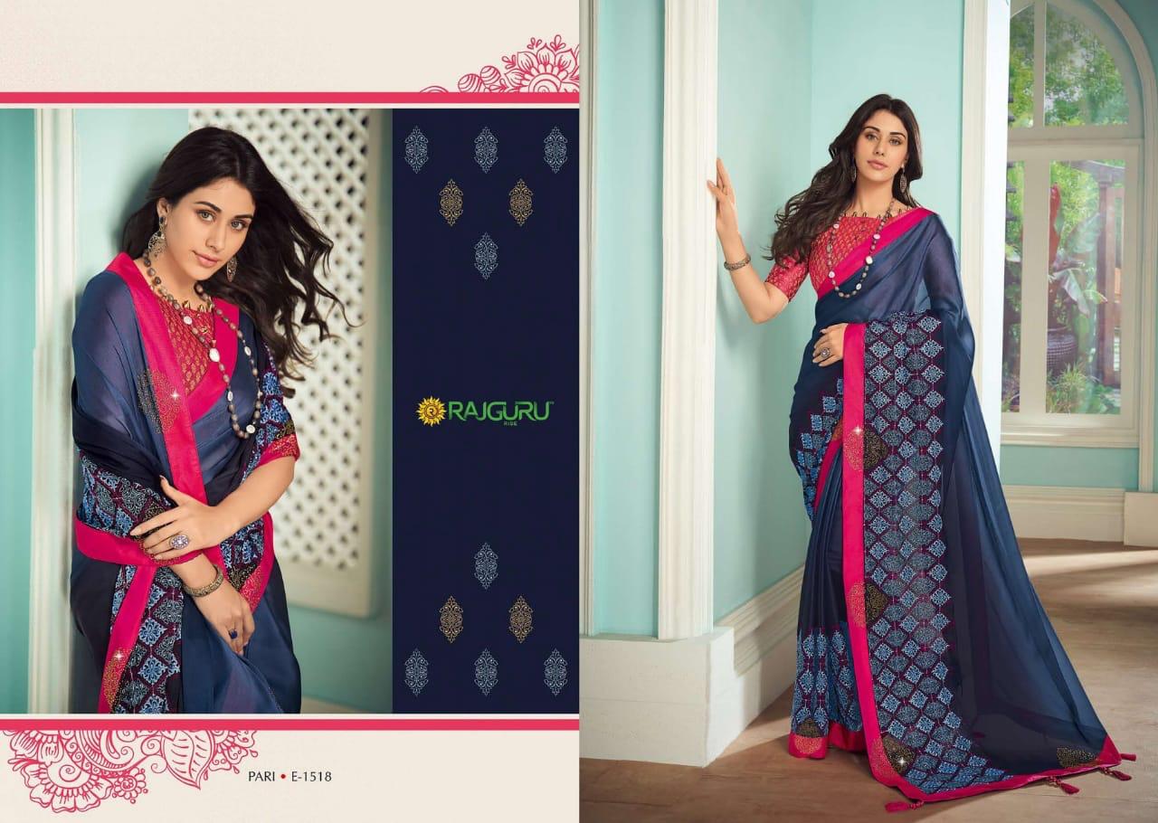 Rajguru Presents Pari Vol-15 Exclusive Designer Party Wear Embroidery Work Sarees Catalogue Wholesaler And Exporters