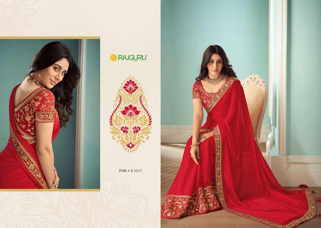 Rajguru Presents Pari Vol-15 Exclusive Designer Party Wear Embroidery Work Sarees Catalogue Wholesaler And Exporters