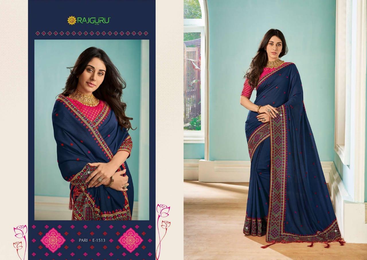 Rajguru Presents Pari Vol-15 Exclusive Designer Party Wear Embroidery Work Sarees Catalogue Wholesaler And Exporters