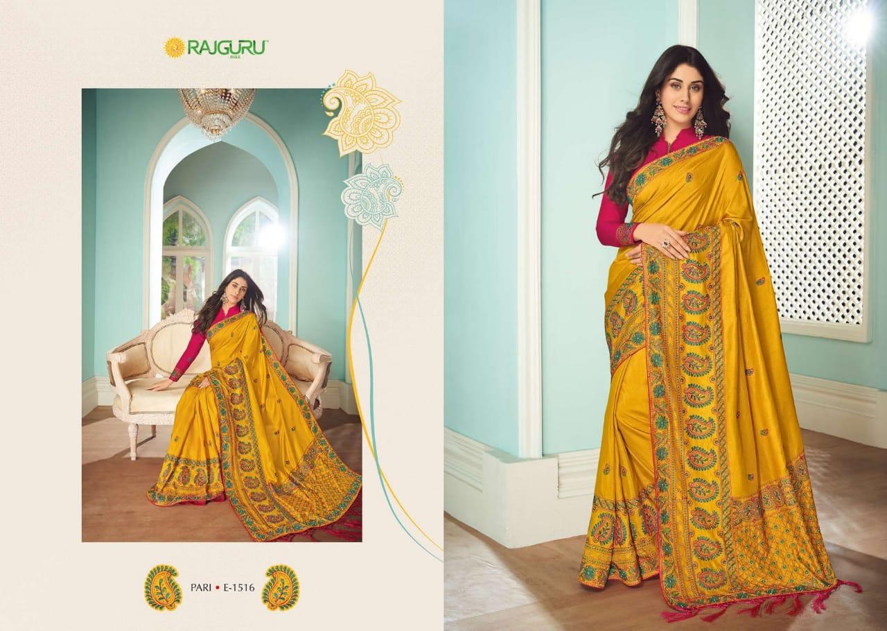 Rajguru Presents Pari Vol-15 Exclusive Designer Party Wear Embroidery Work Sarees Catalogue Wholesaler And Exporters