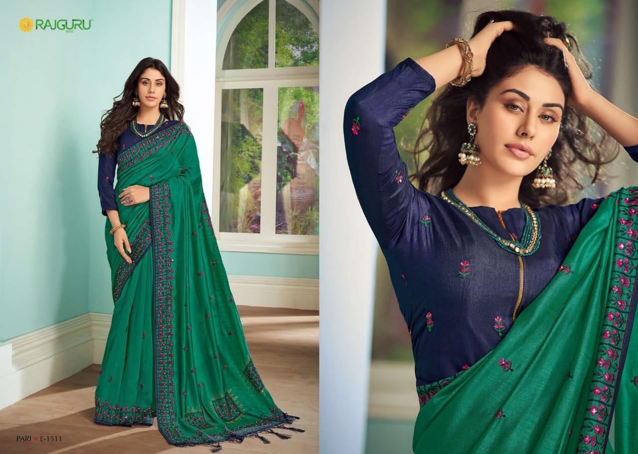 Rajguru Presents Pari Vol-15 Exclusive Designer Party Wear Embroidery Work Sarees Catalogue Wholesaler And Exporters