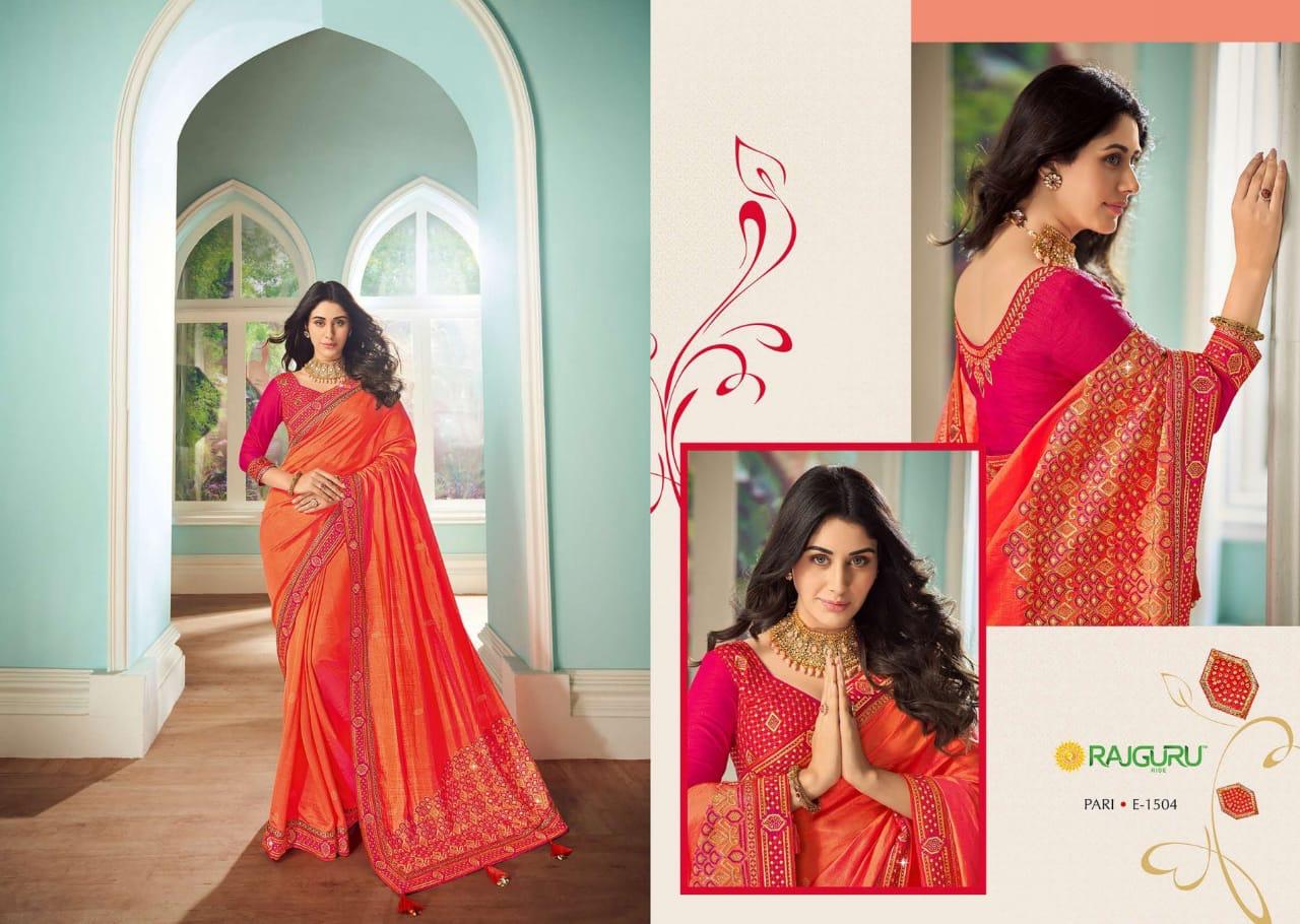 Rajguru Presents Pari Vol-15 Exclusive Designer Party Wear Embroidery Work Sarees Catalogue Wholesaler And Exporters