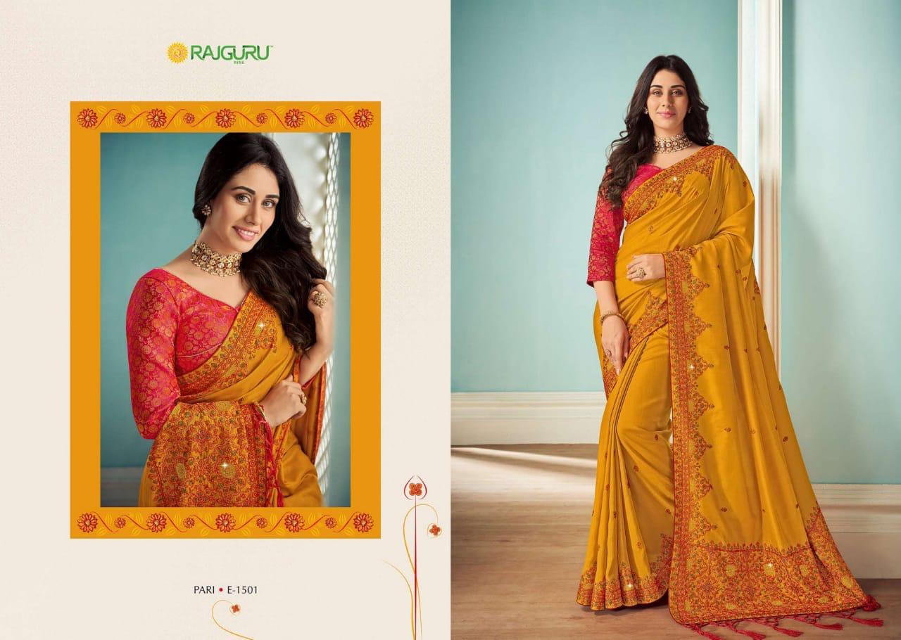 Rajguru Presents Pari Vol-15 Exclusive Designer Party Wear Embroidery Work Sarees Catalogue Wholesaler And Exporters