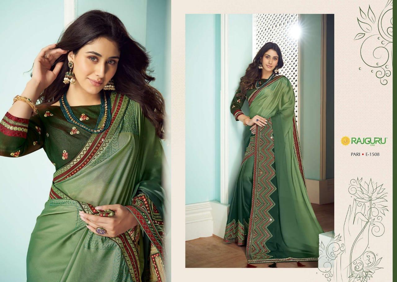 Rajguru Presents Pari Vol-15 Exclusive Designer Party Wear Embroidery Work Sarees Catalogue Wholesaler And Exporters