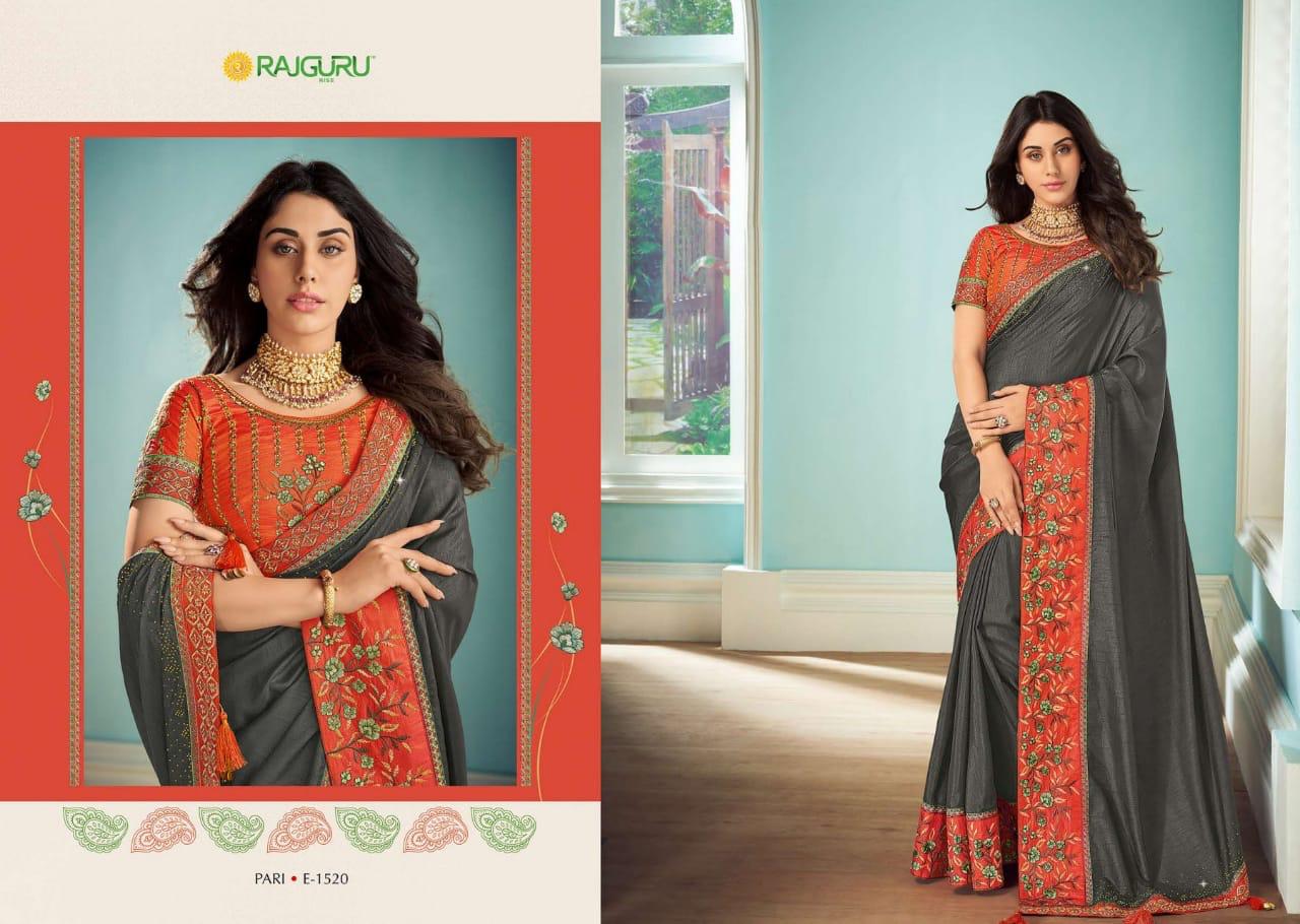 Rajguru Presents Pari Vol-15 Exclusive Designer Party Wear Embroidery Work Sarees Catalogue Wholesaler And Exporters