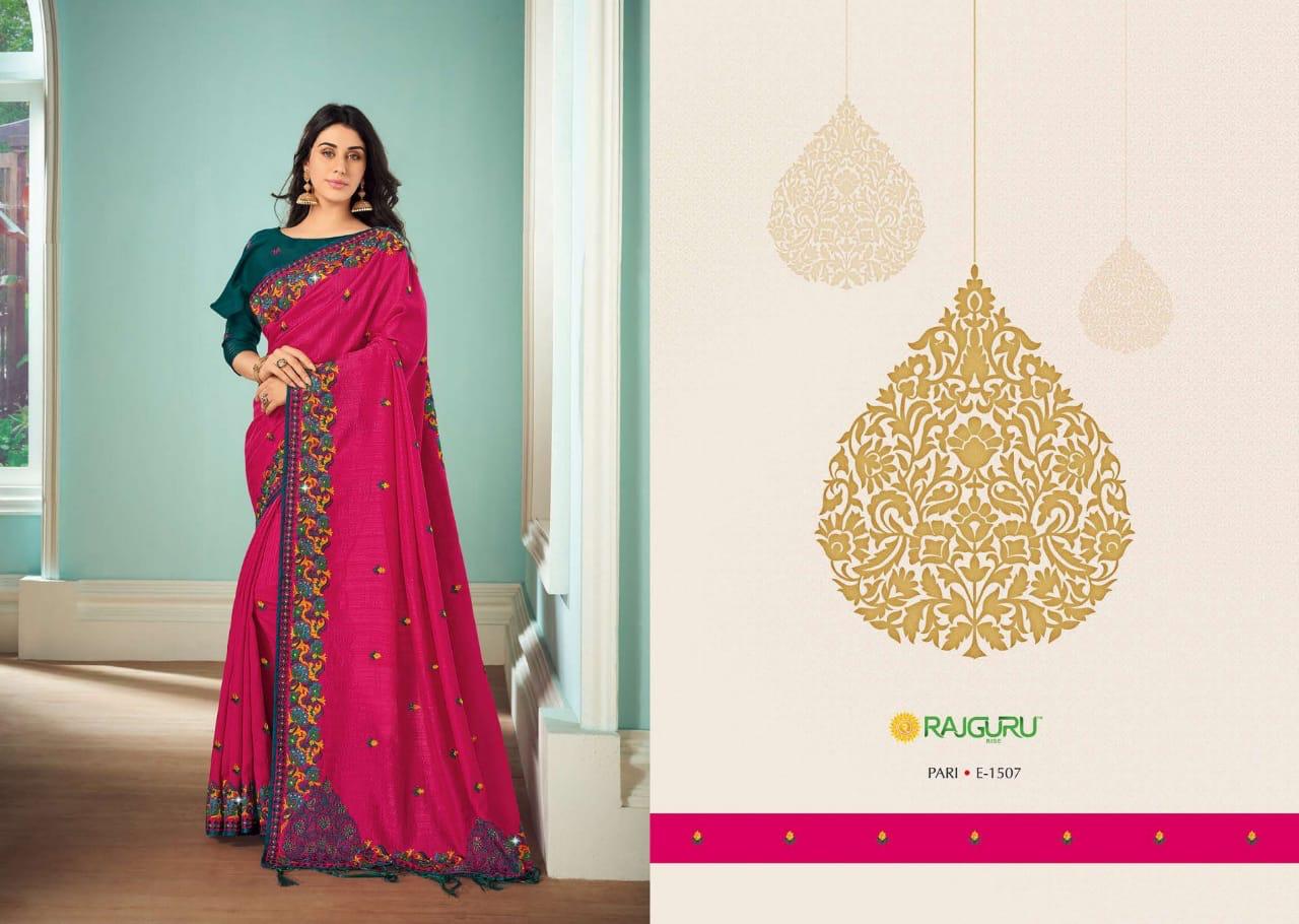 Rajguru Presents Pari Vol-15 Exclusive Designer Party Wear Embroidery Work Sarees Catalogue Wholesaler And Exporters