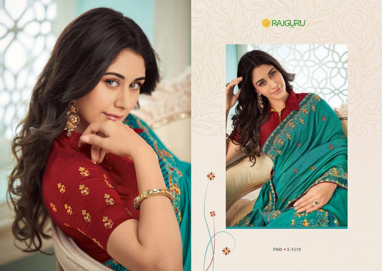 Rajguru Presents Pari Vol-15 Exclusive Designer Party Wear Embroidery Work Sarees Catalogue Wholesaler And Exporters