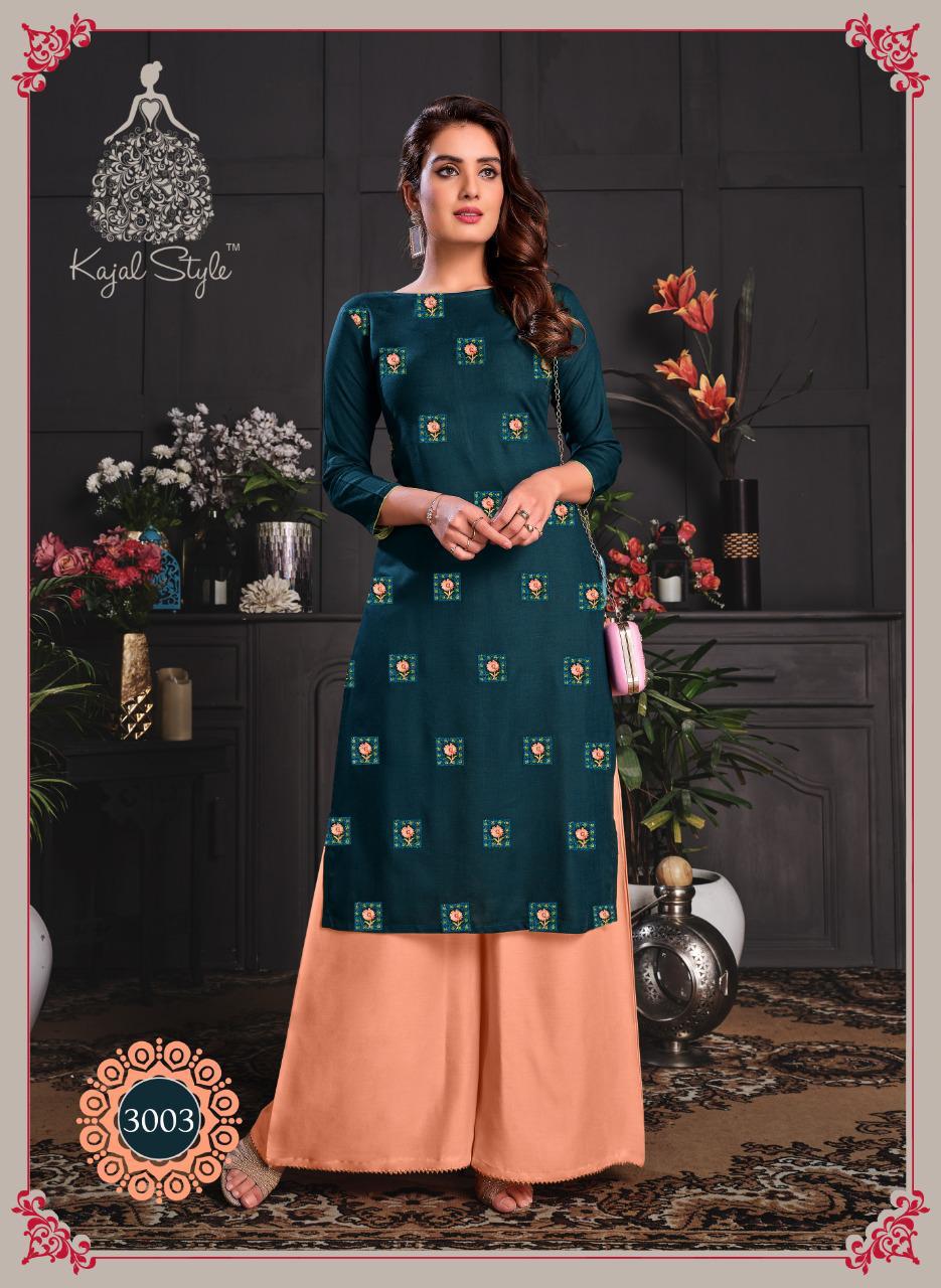 Kajal Style Presents Fashion Galacy Vol-3 Fancy Rayon Kurtis With Sharara Pair Collection At Wholesale Prices