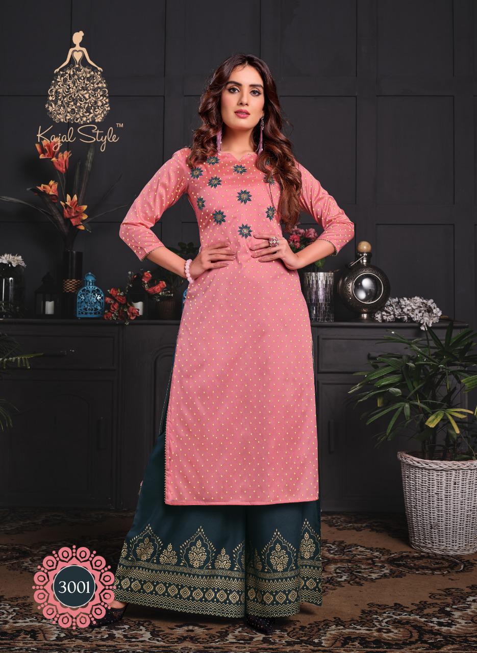 Kajal Style Presents Fashion Galacy Vol-3 Fancy Rayon Kurtis With Sharara Pair Collection At Wholesale Prices
