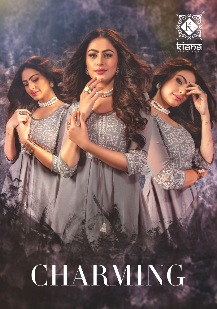 Kiana Presents Charming Exclusive Designer Party Wear Lucknowi Work Kurtis Collection At Wholesale Prices