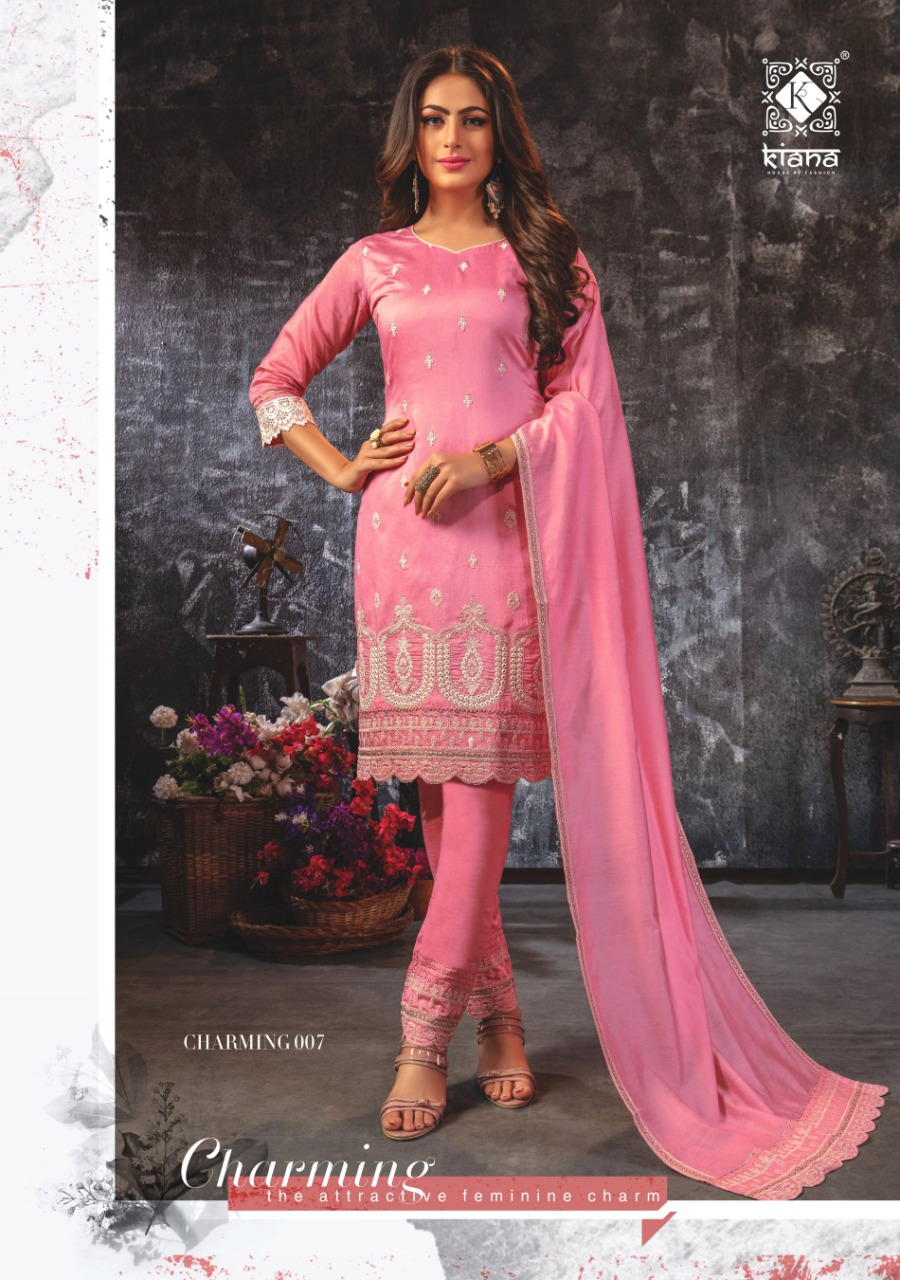 Kiana Presents Charming Exclusive Designer Party Wear Lucknowi Work Kurtis Collection At Wholesale Prices