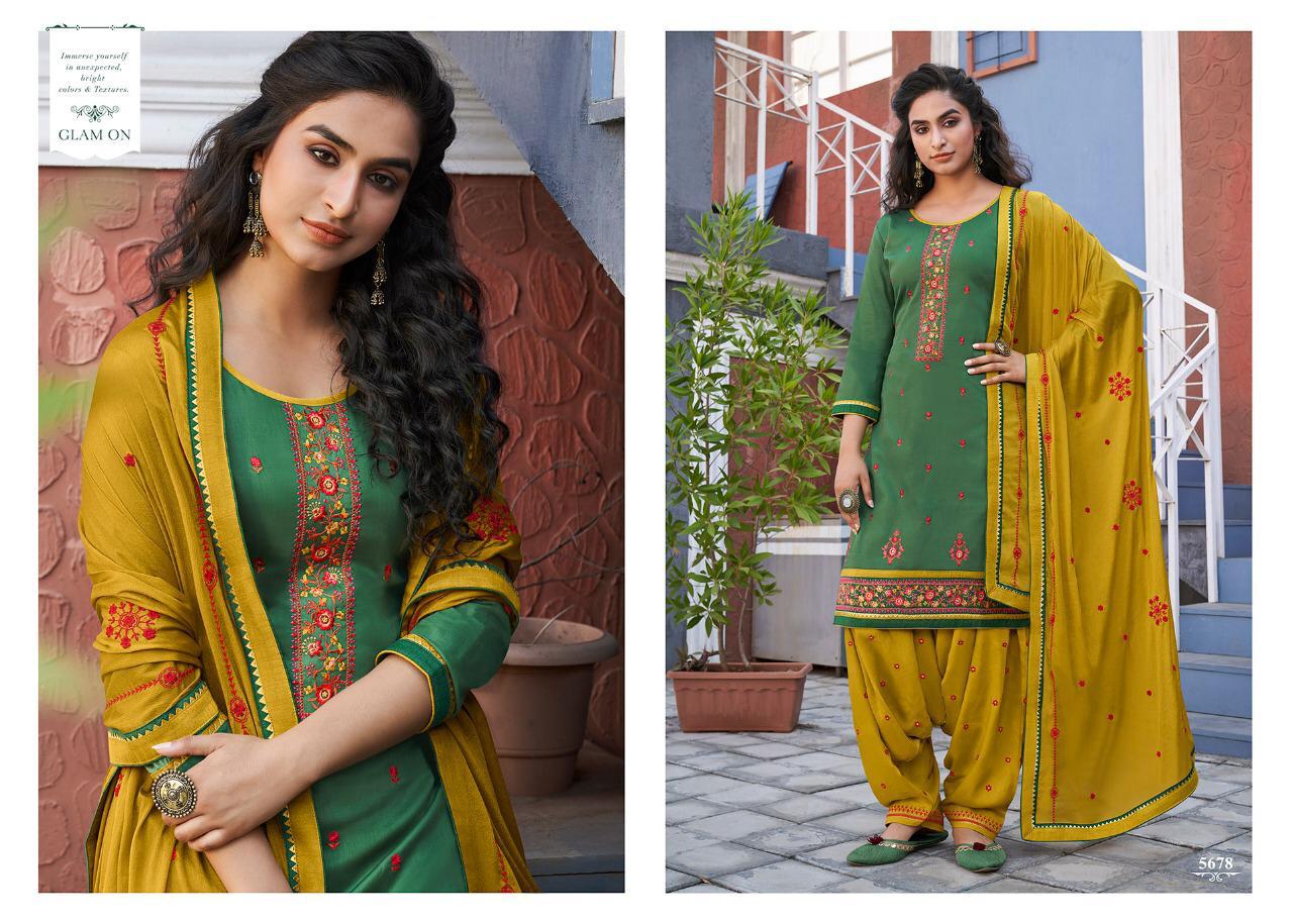 Kessi Presents Patiala House Vol-81 Cotton Satin With Embroidery Work Panjubi Style Salwar Suit Catalog Wholesaler