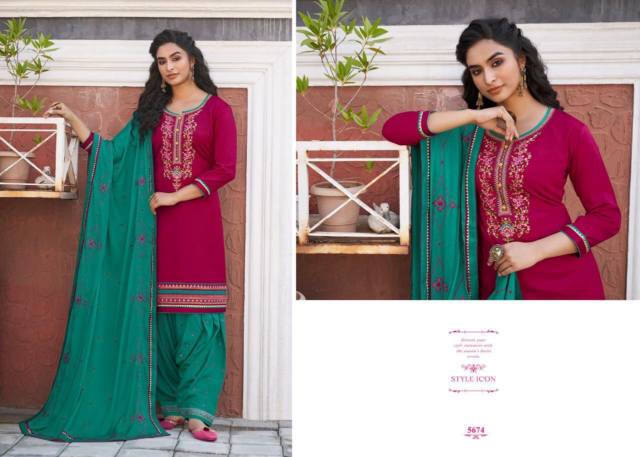 Kessi Presents Patiala House Vol-81 Cotton Satin With Embroidery Work Panjubi Style Salwar Suit Catalog Wholesaler