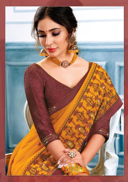 Ynf Rosaria Designer Chiffon Sarees Catalog.